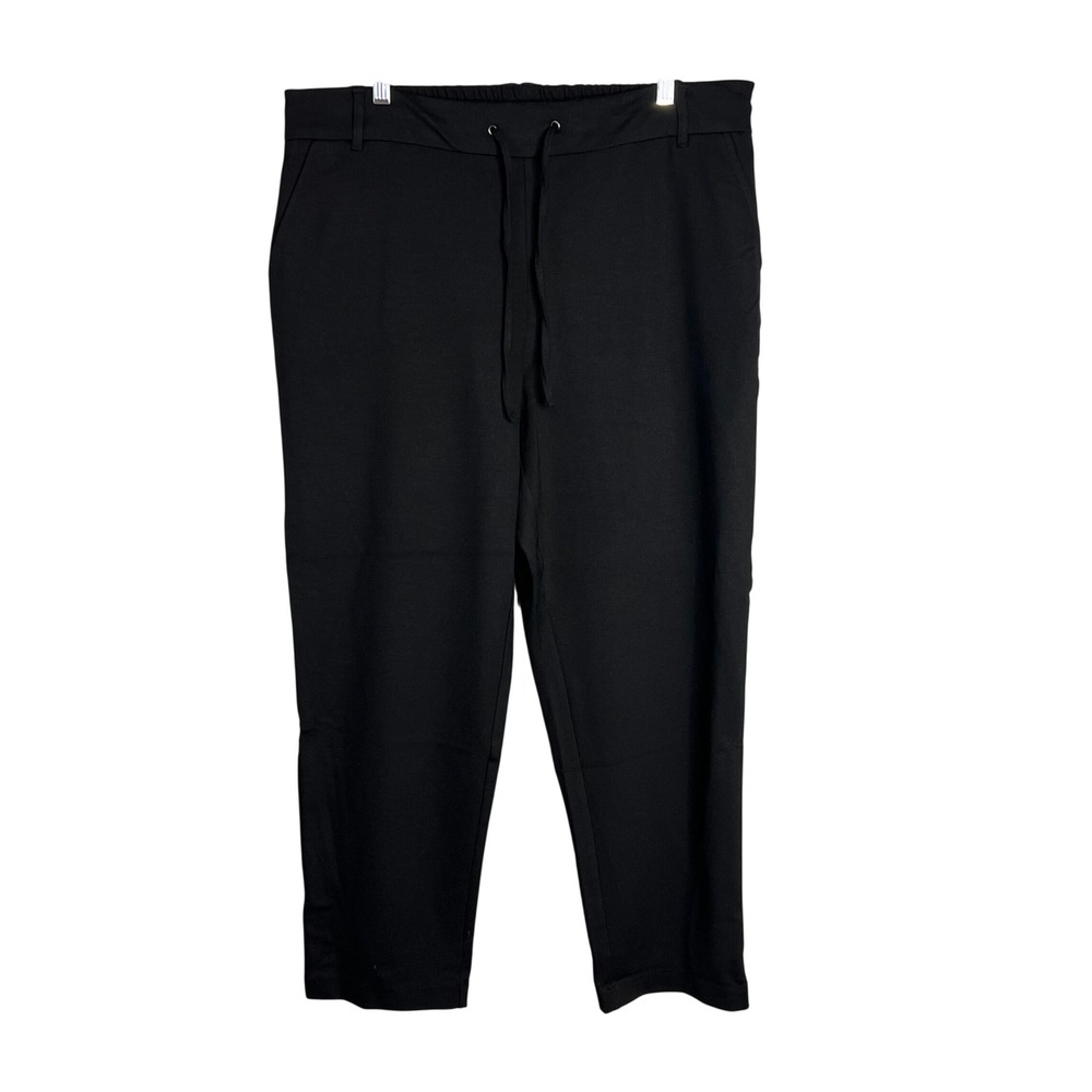 Jones & Co Ponte Knit Ankle Pants Plus Sz 1X Drawstring Crop Basic Stretch NEW